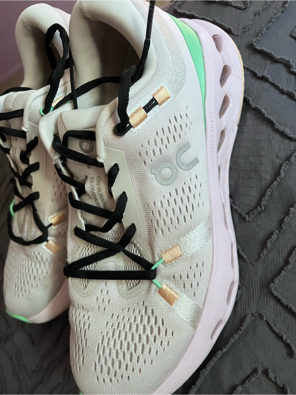 On Running Women's Cloud Sneakers in Pink with Mint and Black
